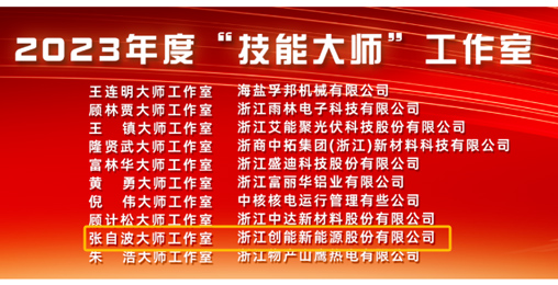 荣耀时刻——304.cam永利集团(中国)有限公司股份“新创焦点大师工作室”被授予2023年度“技能大师”工作室